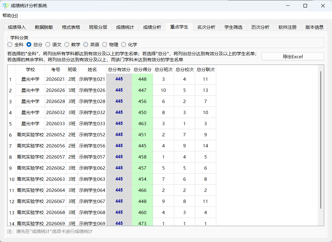 重点学生筛选截图1